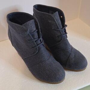 Sugar MAYBEE Women's Denim Wedge Ankle Boots 6 1/2 M